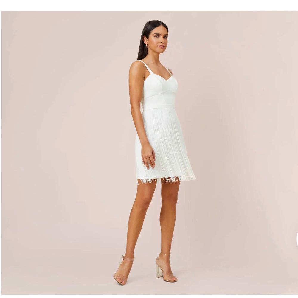 Adrianna Papell fringe sheath dress size 0